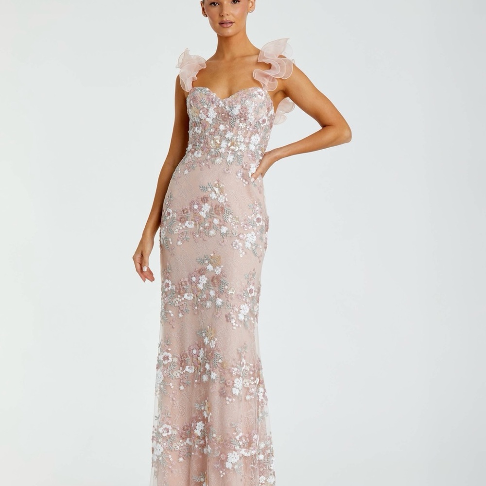 Mac Duggal Pink Sequin Gown with Sweetheart Neckline - Picture 1 of 4